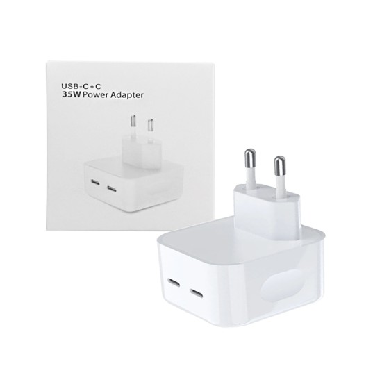 Adapter for Apple iPhone Dual USB-C 35w White